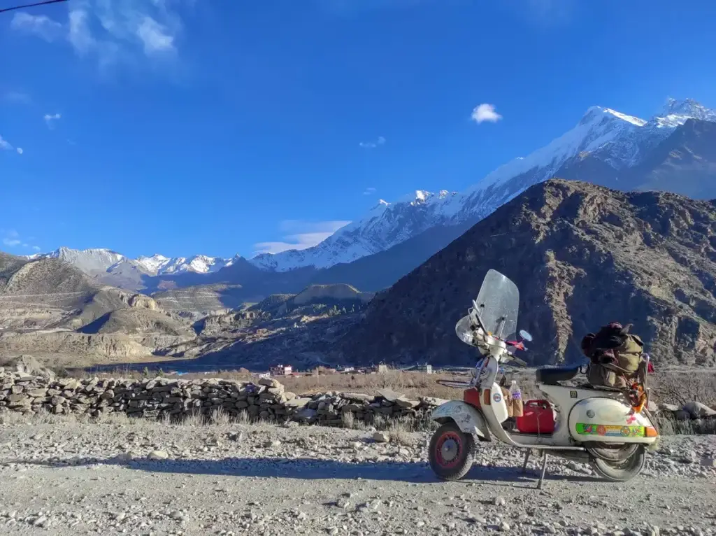 my Vespa path in Nepal Valley